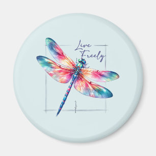 Ledig utan kostnad - Dragonfly Colorful Inspiratio Magnet