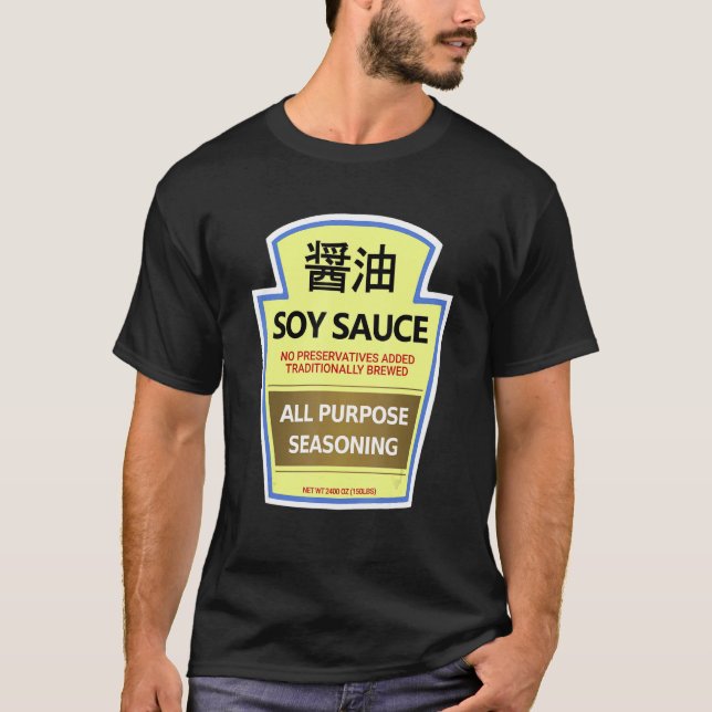 Lediga Kostymtröjor Sojasåsflaska T Shirt (Framsida)