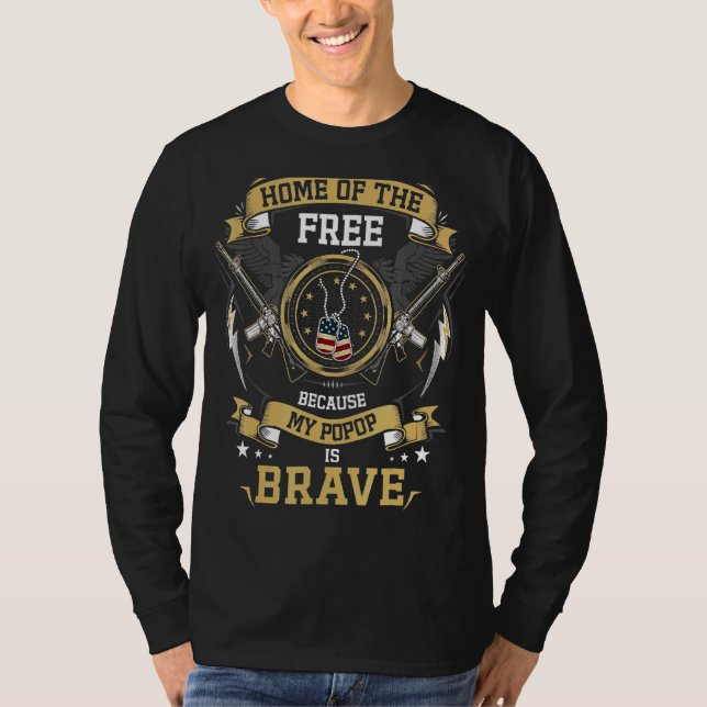 Ledigt hem eftersom min morfar är Modig medlem T Shirt (Framsida)