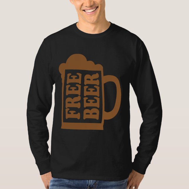 Ledigt öl alltid en Bra-Bra Beer Drinke T Shirt (Framsida)