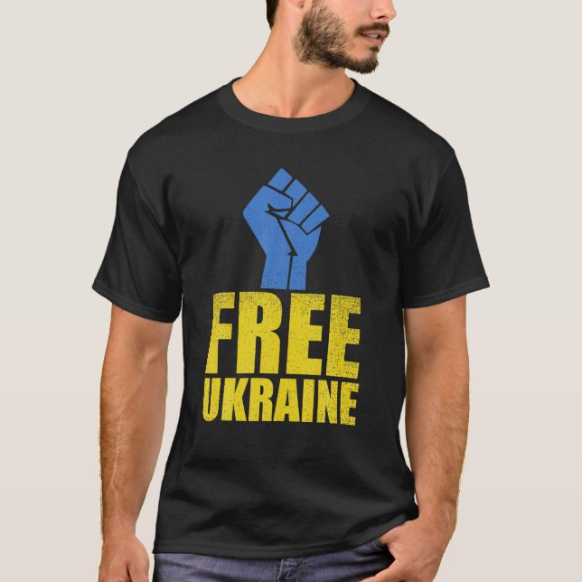 Ledigt Ukraina Stället mot Ukrainas ukrainska Flag T Shirt (Framsida)