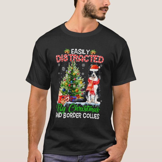 Ledigt utspridd av och Gräns Collies Hund T Shirt (Framsida)