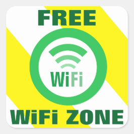 Ledigt WiFi Zont tecken Fyrkantigt Klistermärke