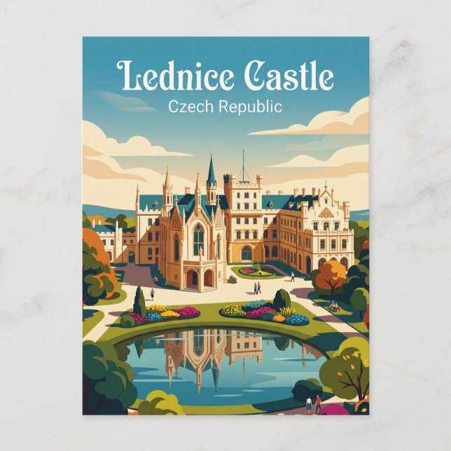 Lednice slott Tjeckien Vykort (Framsida)