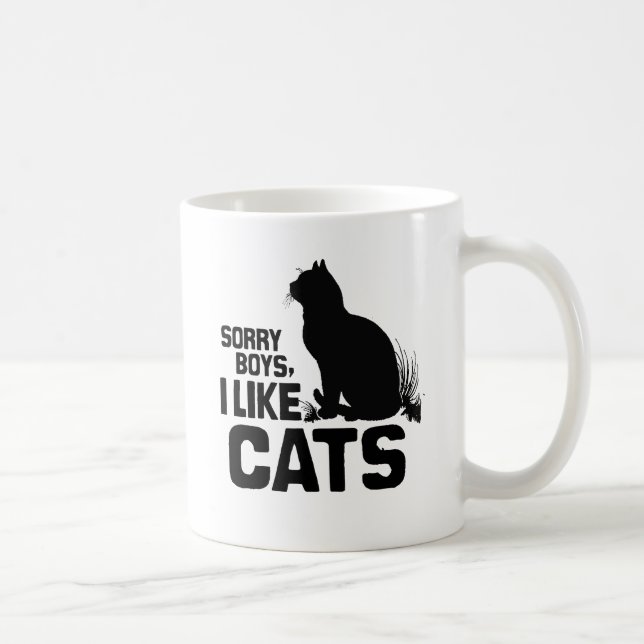 LEDSE JÄVLAR JAG GILLAR KATTER -.png Kaffemugg (Höger)