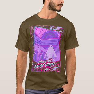 Ledsen 1980-talet Vaporwave Ghost Lakan Ghost Aest T Shirt