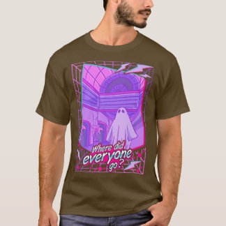 Ledsen 1980-talet Vaporwave Ghost Lakan Ghost Aest T Shirt