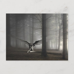 Ledsen Angel i Skogen Vykort