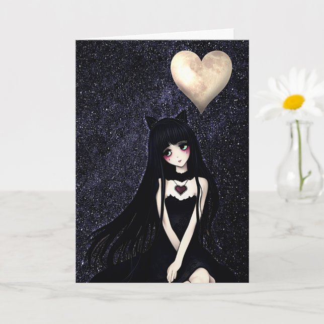Ledsen Anime Girl missade dig Kort (Liten växt)