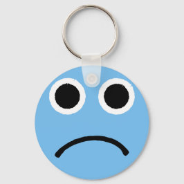 Ledsen Ansikte Blue Frowning Emoticon Emoji Nyckelring