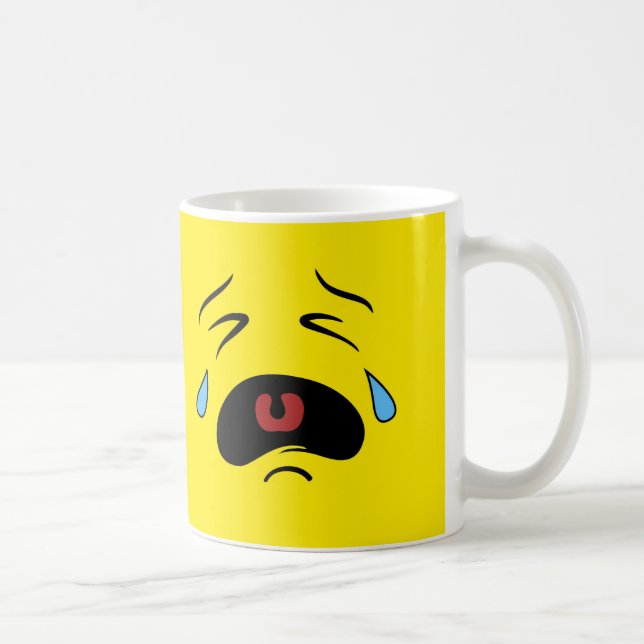 Ledsen Ansikte Emoji Kaffemugg (Höger)