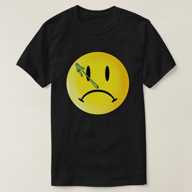 Ledsen Ansikte emoji med Booger T Shirt (Design framsida)