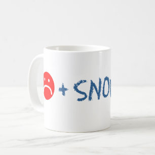 Ledsen Ansikte Plus Snö Equals Lycklig lustig lera Kaffemugg