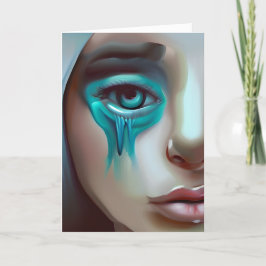 Ledsen Ansikte, support för en vän Kort