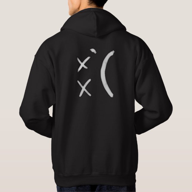 Ledsen ansikteHoodie - svart Hoodie (Baksida)