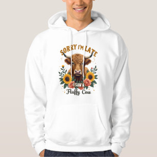 Ledsen är jag sen såg en luddig ko vintage Highlan Hoodie