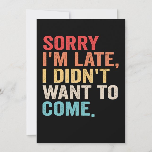 Ledsen att jag är sen Jag ville inte komma introve Inbjudningar (Framsida)
