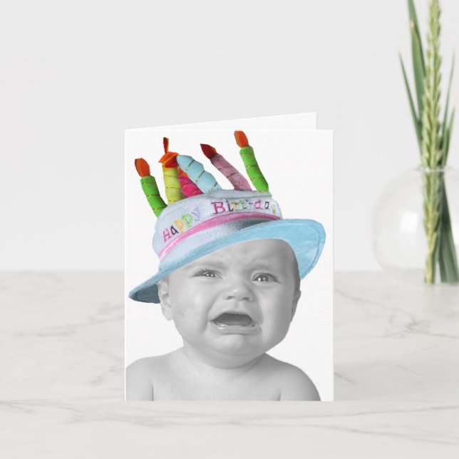 Ledsen Baby på en födelsedag Kort (Framsida)