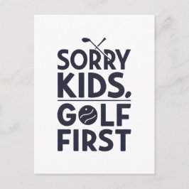 Ledsen Barn Golf Först Djärv Golf Humor Konst Vykort