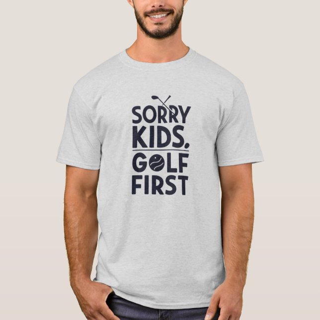 Ledsen barn golf först fet golf humor konst t shirt (Framsida)