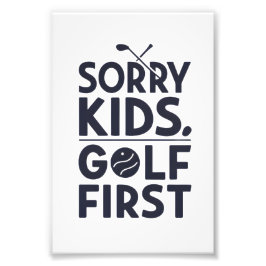 Ledsen Barn Golf Först Rolig Golfhumor Konst Fototryck