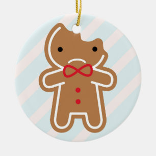 Ledsen biten Kawaii pepparkaksgubbe Julgransprydnad Keramik