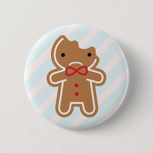 Ledsen Bitten Kawaii Pepparkaksgubbe Knapp