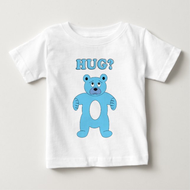 Ledsen Blue Bear - Hug? T-shirt (Framsida)