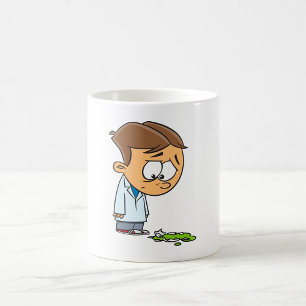 Ledsen Boy Scientist med Brken Experiment Kaffemugg
