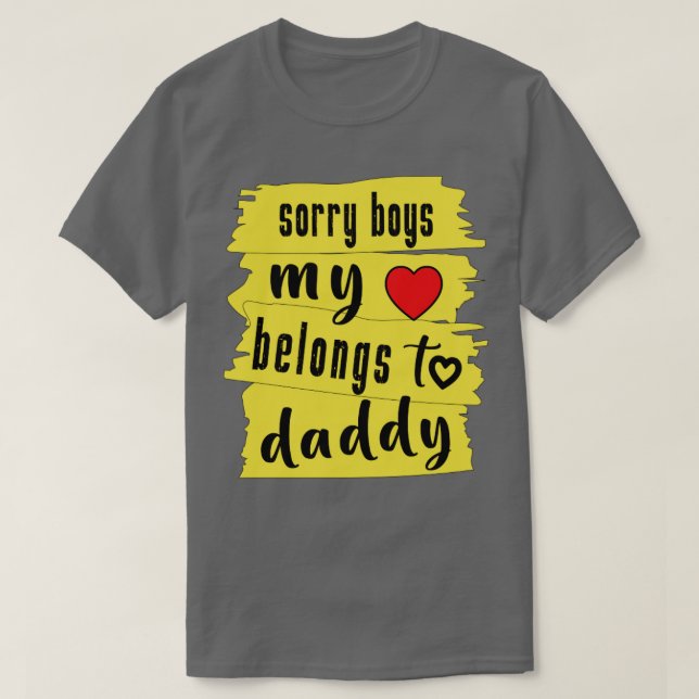 Ledsen Boys mina hjärtefrågor Tillhör till pappa1 T Shirt (Design framsida)