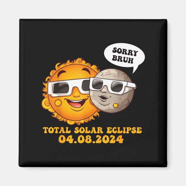 Ledsen Bror Total Solförmörkelse Illustration Magnet (Framsidan)