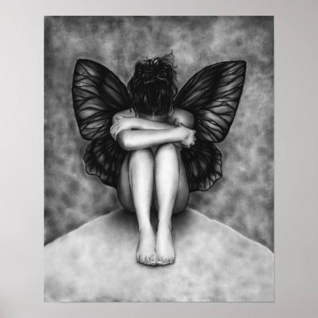 Ledsen Butterfly Girl Poster (Framsidan)