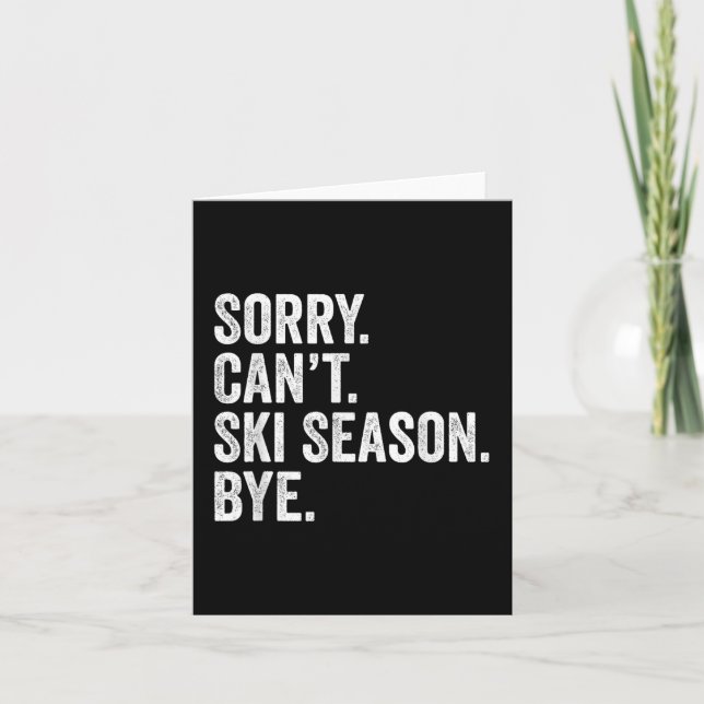 Ledsen Can't Ski Season Adjö Funny Skiing Wint Kort (Framsida)