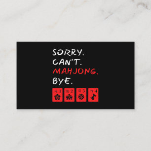 Ledsen Cant Mahjong Adjö Funny Player Visitkort