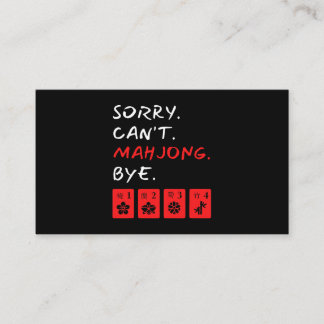 Ledsen Cant Mahjong Adjö Funny Player Visitkort