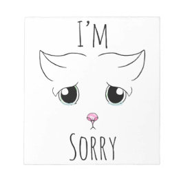 Ledsen Cat Ansikte: Jag är ledsen Anteckningsblock