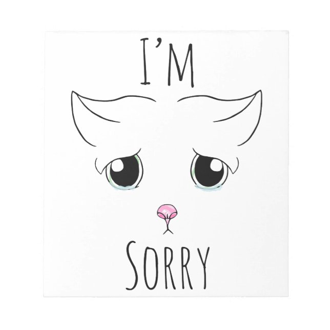 Ledsen Cat Ansikte: Jag är ledsen Anteckningsblock (Framsida)