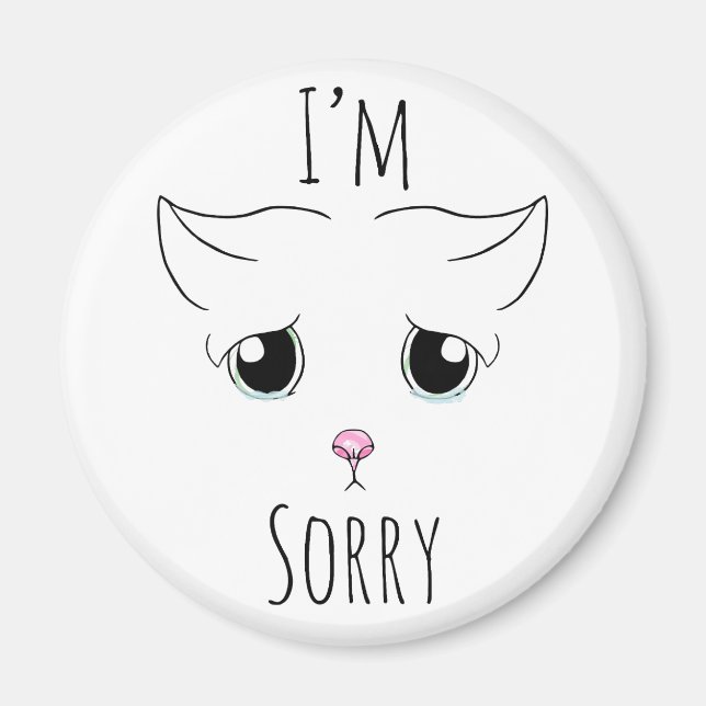 Ledsen Cat Ansikte: Jag är ledsen Magnet (Framsidan)