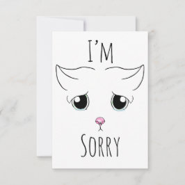 Ledsen Cat Ansikte: Jag är ledsen Tack Kort