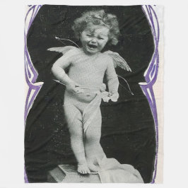 Ledsen Cherub Angel Skriv ut Fleecefilt