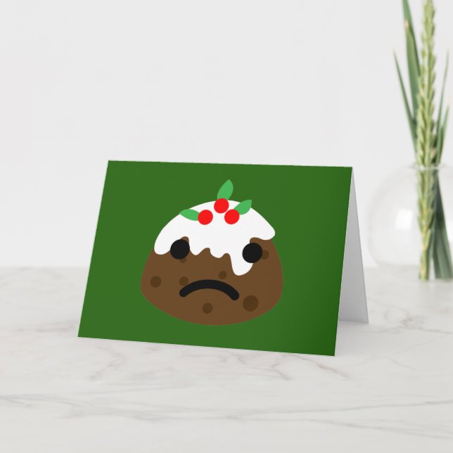 ledsen christmas pudding helgkort (Framsida)