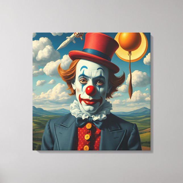 ledsen clown canvastryck (Framsida)