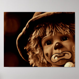 Ledsen Clown Doll Ansikte Poster