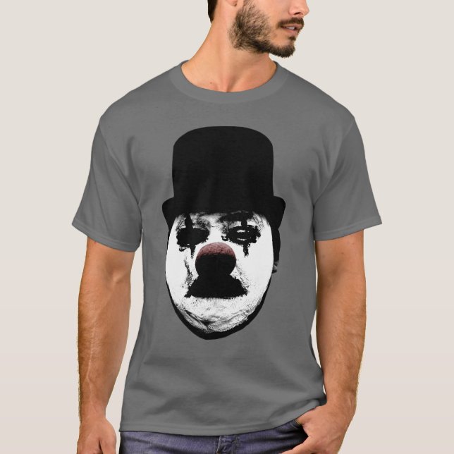 Ledsen clown - grå färgT-tröja T-shirt (Framsida)
