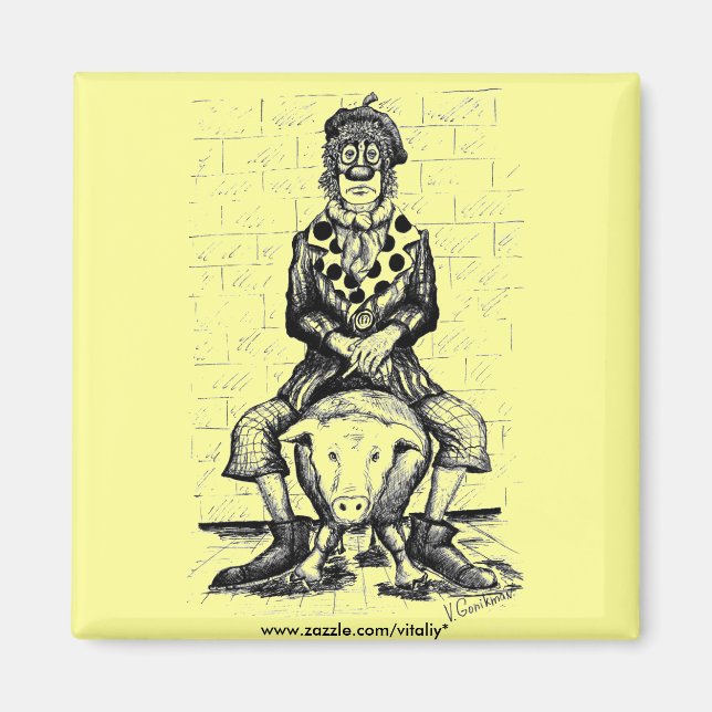 Ledsen clown magnet (Framsidan)