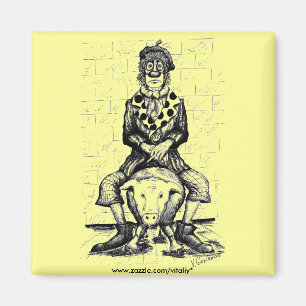 Ledsen clownmagnet magnet