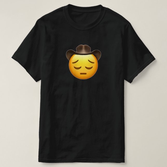 Ledsen Cowboy Emoji Black t-shirt (Design framsida)