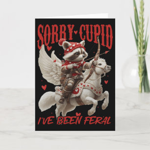 Ledsen Cupid Jag har varit vild Rolig tvättbjörn V Kort