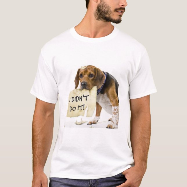 Ledsen Dålig Hund Puppy Jag signerade inte T-Shirt (Framsida)