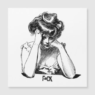 Ledsen Dam säger "f#ck"